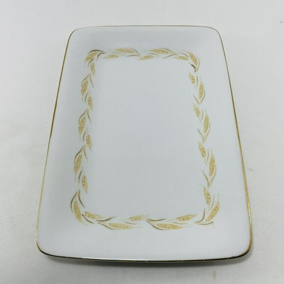 Harmony House Wheat Garland Plate Tray Dish 10” Rectangular Cheese Snack Serving - Picture 1 of 10